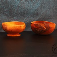 Zwei Kleine Schalen, Kunstwerke Aus Apfelbaum Wurzel von LeoUnikate