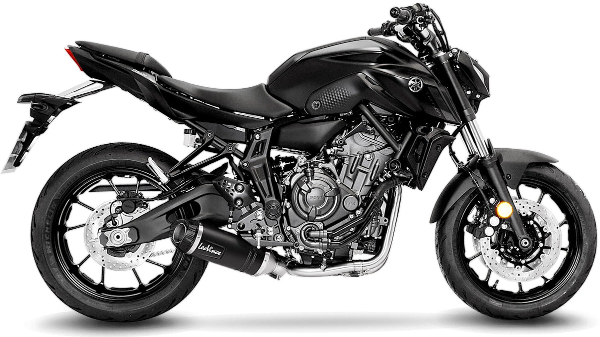 LeoVince Komplettanlage Edelstahl SBK LV ONE EVO Schwarz für YAMAHA MT-07 / XSR 700/XTribute / YZF-R 7 mit Katalysator von LeoVince