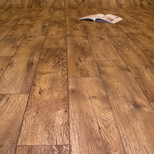 Bodenmaster PVC Bodenbelag Holz Rustikal Dunkel (Breite: 300 cm x Länge: 450 cm) von Leoline