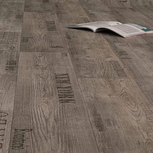 Bodenmaster PVC Bodenbelag Holz Rustikal Grau mit Aufdruck (Breite: 300 cm x Länge: 450 cm) von Leoline