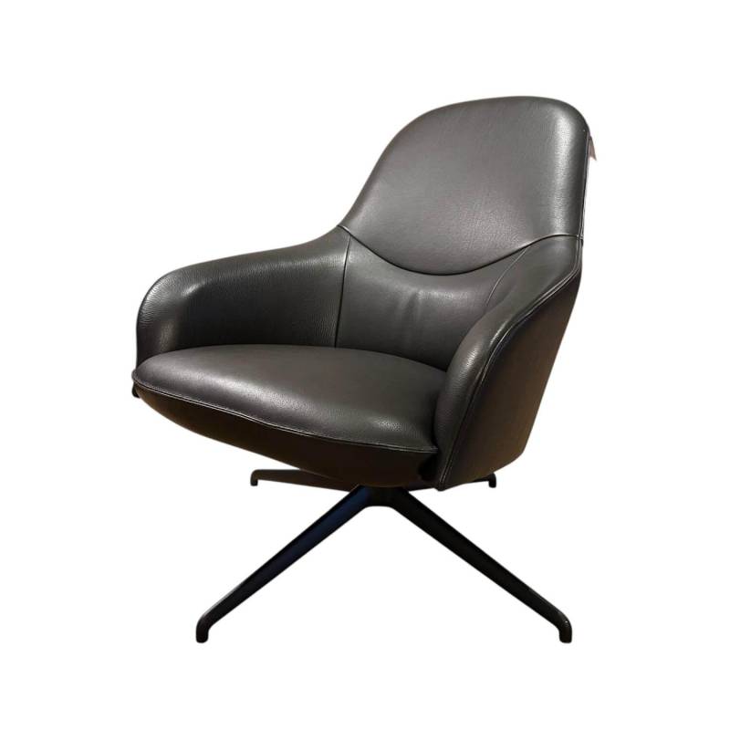 Drehsessel Lanah Leder 20621 Negev 210 Nervio Schwarz Fuß Metall 450224 Epoxy Gr... von Leolux