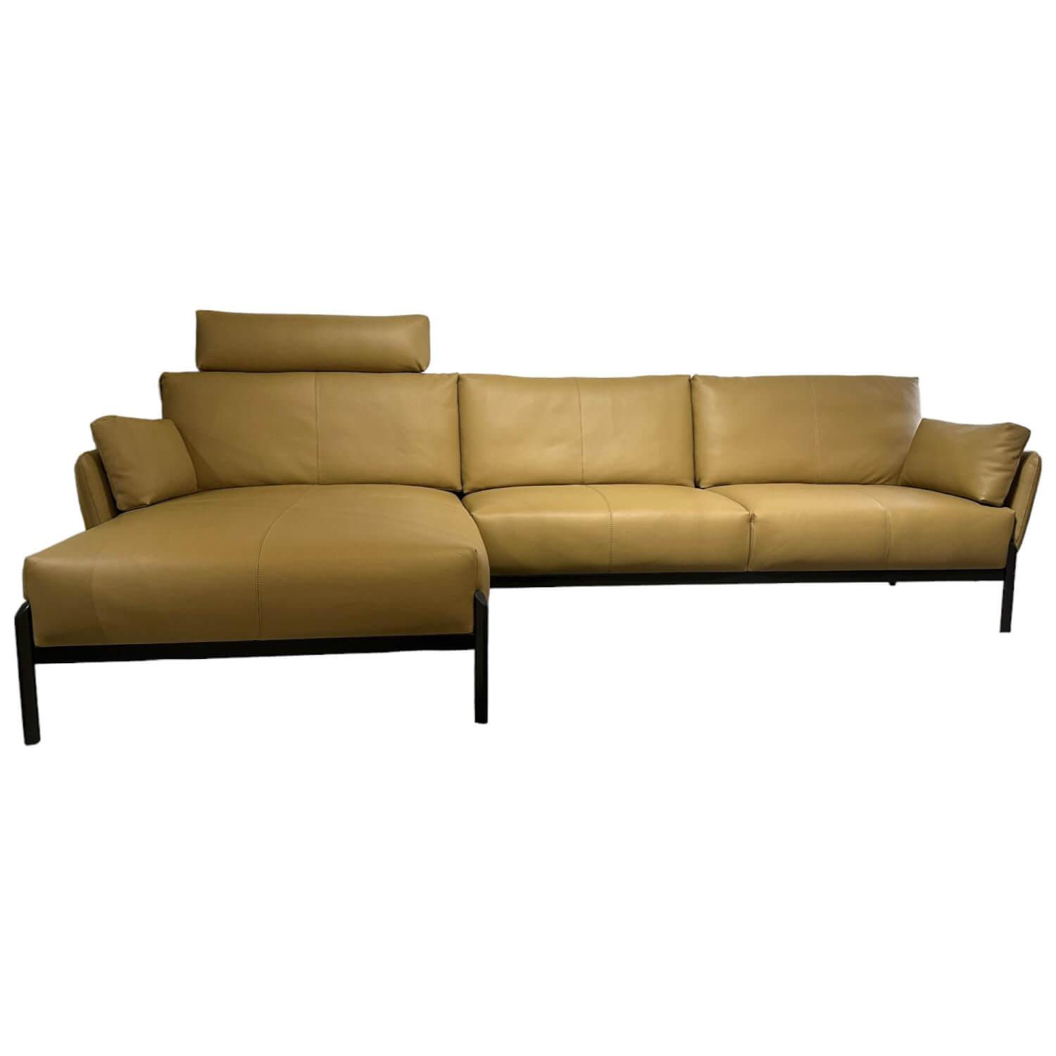 Ecksofa Enna Leder 17882 Ceras 8290 Argile Füße Epoxy E2200 Nuit Silk von Leolux