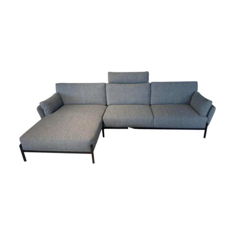 Ecksofa Enna Stoff Mondo 007 Piombo Grau Gestell Epoxa Granite Anthrazit Matt In... von Leolux