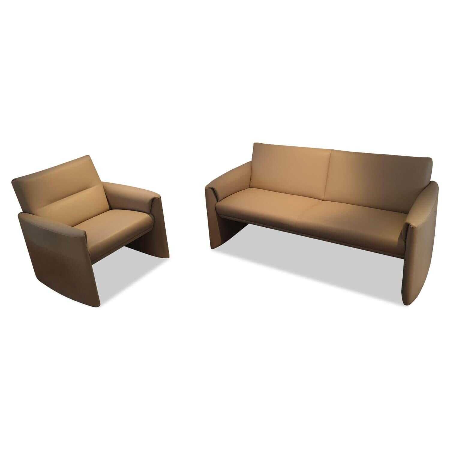 Garnitur Boavista Leder Neolux Hellgrau Sofa Sessel von Leolux