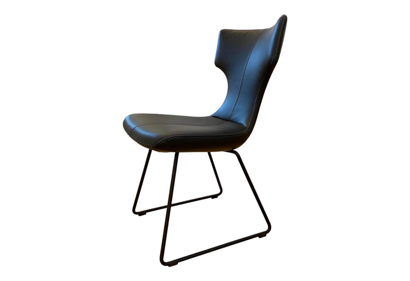 Leolux Esszimmerstuhl Stuhl Callas 663 151 Bezug Leder Wapiti 001 Schwarz Gestell von Leolux