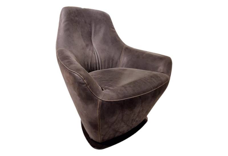 Leolux Loungesessel Sessel Cantate Bezug Leder Danza 315 Mirage Grau Stahlfuß Epoxy von Leolux