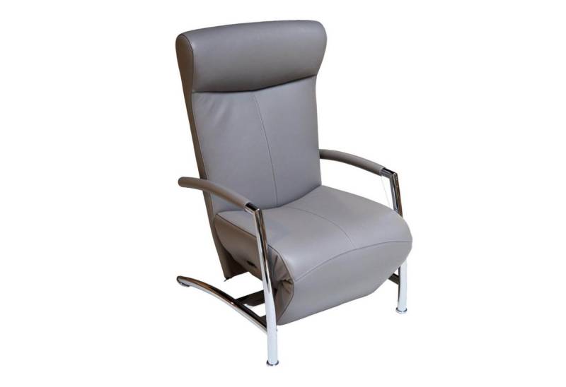 Leolux TV-Sessel Sessel Helical Leder Senso Grau Gestell Chrom von Leolux