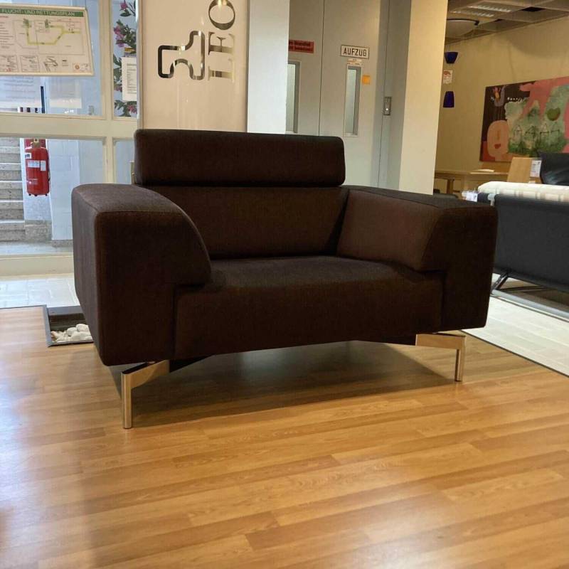Loveseat Howlo Stoff PG 4 Pontra 85850 Braun Füße Aluminium von Leolux