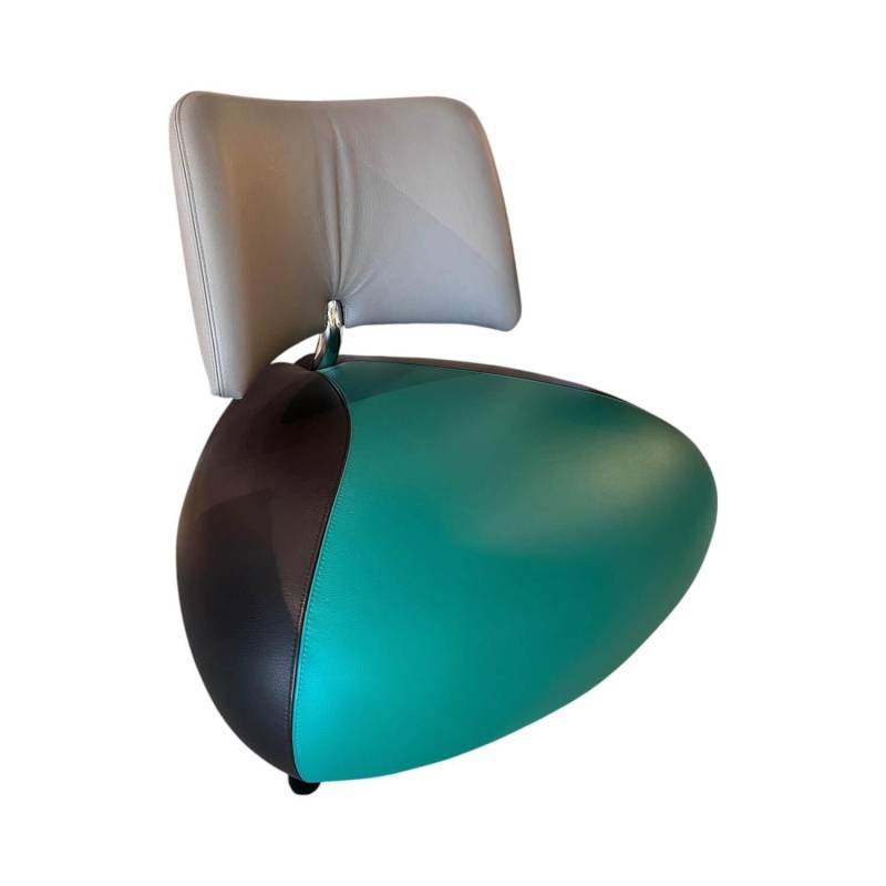 Sessel Pallone Pa Sitz Leder Leder Senso Lagoon Blau Chocolate Braun Rücken Sens... von Leolux