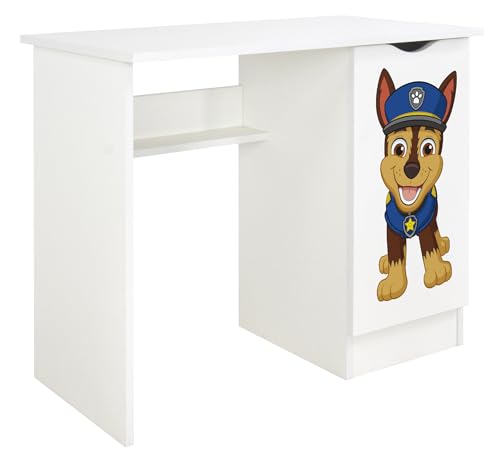 Leomark Kinderschreibtisch Roma Weißer Kinder-Computertisch mit Regal und Stauraum Multifunktionaler Schreibtisch Lerntisch Spieltisch Moderner PC-Tisch fürs Kinderzimmer, Höhe 77 cm von Leomark