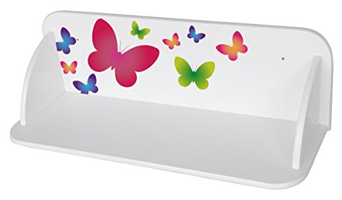 Leomark Regalbrett auf der Wand - Schmetterlinge - Wandboard aus Holz, Wandregal für Kinder, Wandablage mit UV-Aufdruck, Länge: 60 cm von Leomark