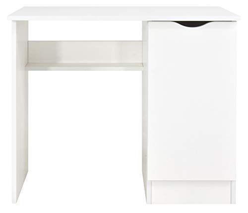 Leomark Weiß Kinderschreibtisch - Roma - Schreibtisch für Kinder mit Regal, Computertisch, Möbel für Kinderzimmer, Höhe: 77 cm von Leomark