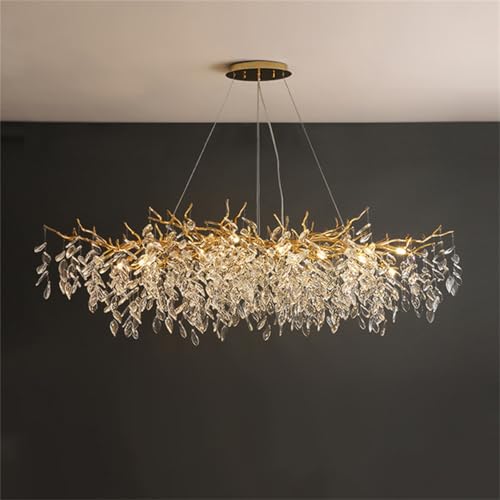 Goldfarbener Luxus-Kristall-Kronleuchter, Moderner Kristall-Baumzweig-Kronleuchter, Kristall-Deckenleuchten Für Esszimmer, Kücheninsel, Schlafzimmer, Wohnzimmer,Rectangular L39.4 Goldfarbener Luxus-Kristall-Kronleuchter, Moderner Kristall-Baumzweig-Kronleuchter, Kristall-Deckenleuchten Für Esszimmer, Kücheninsel, Schlafzimmer, Wohnzimmer,Rectangular L39.4 von Leomix