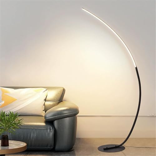 LED-Bogen-Stehlampe Für Wohnzimmer, Moderne Stehlampe Mit Drei Farbtemperaturen, Hohe Schwarze Stehlampe, Gewölbte Leselampe Über Der Couch Für Schlafzimmer, Büro von Leomix