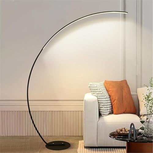 Leomix 67" Dimmbare Schwarze Stehlampe Mit Fußschalter Für Das Wohnzimmer, Moderne Bogen-Stehlampen Mit 3 Farbtemperaturen, Hohe Stehlampe Für Schlafzimmer, Büro, Klassenzimmer von Leomix