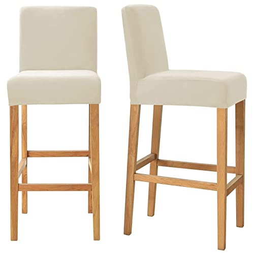 Leomix Barhocker-Bezug mit Rückenlehne, Stretch-Barhocker-Schonbezug, Möbelstuhl-Sitzbezug, für Stuhlschutz mit mittlerer Rückenlehne und niedriger Rückenlehne,O,2pack von Leomix