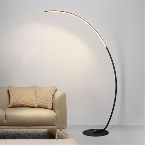 Leomix Moderne Schwarze Stehlampe, Ultrahelle Dimmbare Bogen-Stehlampe Mit 3 Farbtemperaturen Für Das Wohnzimmer, 170 Cm Hohe Stehlampe Mit Fußschalter Für Schlafzimmer, Büro, Klassenzimmer von Leomix