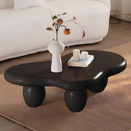 Leomix Unregelmäßiger moderner Mid-Century-Tisch in Wolkenform mit 3 Kugelbeinen, Couchtische mit Sockel, asymmetrischer Mitteltisch für Wohnzimmer und Schlafzimmer,B47.24in von Leomix