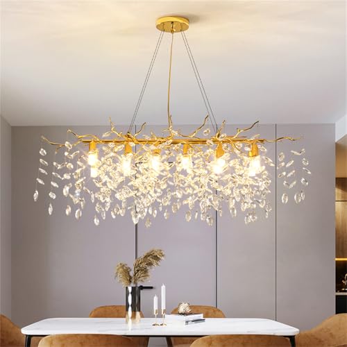 Luxuriöse Kronleuchter Aus Kristallbaumzweigen, Moderne Pendelleuchte Mit Regentropfenkristallen, Deckenleuchte Für Esszimmer, Schlafzimmer, Wohnzimmer, Eingangsbereich,Rectangular L100cm Luxuriöse Kronleuchter Aus Kristallbaumzweigen, Moderne Pendelleuchte Mit Regentropfenkristallen, Deckenleuchte Für Esszimmer, Schlafzimmer, Wohnzimmer, Eingangsbereich,Rectangular L100cm von Leomix
