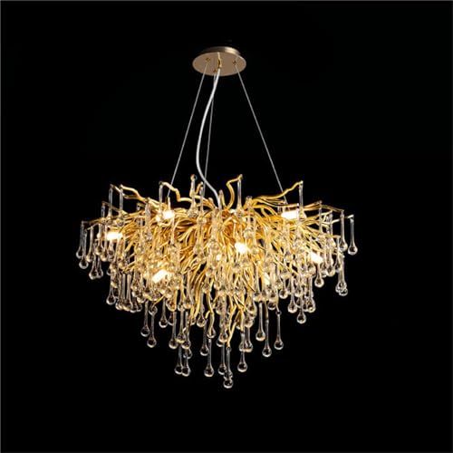 Moderner Kristallchandelier Mit Goldgestell,Mattierter Baumzweignchandelier, Hängelampen Für Hohe Decken Über Tisch Oder Kücheninsel, Leuchten Für Esszimmer Und Wohnzimmer,Round 80cm Moderner Kristallchandelier Mit Goldgestell,Mattierter Baumzweignchandelier, Hängelampen Für Hohe Decken Über Tisch Oder Kücheninsel, Leuchten Für Esszimmer Und Wohnzimmer,Round 80cm von Leomix