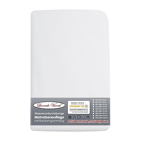 100% Wasserdichter Matratzenschoner 100x200 cm Einzelbett Matratze Matratzenauflage Inkontinenzauflage mit Rundumgummizug von Leonado Vicenti