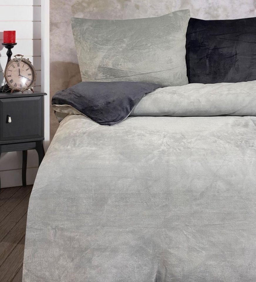 Leonado Vicenti Bettwäsche 3 tlg Winter Thermo Fleece Flausch Garnitur Nicky Wende Bettwäsche Thermofleece 200x200 cm warm flauschig kuschelig Cashmere Touch Teddy Gestreift Plüsch Grau UNI, Fleece, 3 teilig Leonado Vicenti Bettwäsche 3 tlg Winter Thermo Fleece Flausch Garnitur Nicky Wende Bettwäsche Thermofleece 200x200 cm warm flauschig kuschelig Cashmere Touch Teddy Gestreift Plüsch Grau UNI, Fleece, 3 teilig von Leonado Vicenti