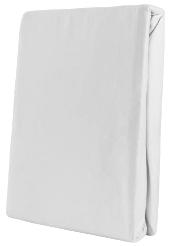 Leonado Vicent - Classic Spannbettlaken Bettlaken 100% Baumwolle Jersey Spannbetttuch in vielen Farben & Größen, Maße Spannbettlaken:140 x 200 cm - 160 x 200 cm, Farbe Spannbettlaken:Weiß von Leonado Vicenti