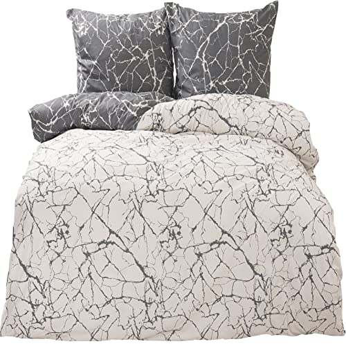 Leonado Vicenti 155x220 + 80x80 Bettwäsche 100% Baumwolle Renforce Wendebettwäsche Marmor Grau Schlafzimmer Bettbezug Leonado Vicenti 155x220 + 80x80 Bettwäsche 100% Baumwolle Renforce Wendebettwäsche Marmor Grau Schlafzimmer Bettbezug von Leonado Vicenti
