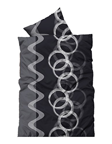 Leonado-Vicenti 2 teilig Flausch Bettwäsche 135x200 cm grau schwarz Silber Thermofleece Winter von Leonado Vicenti