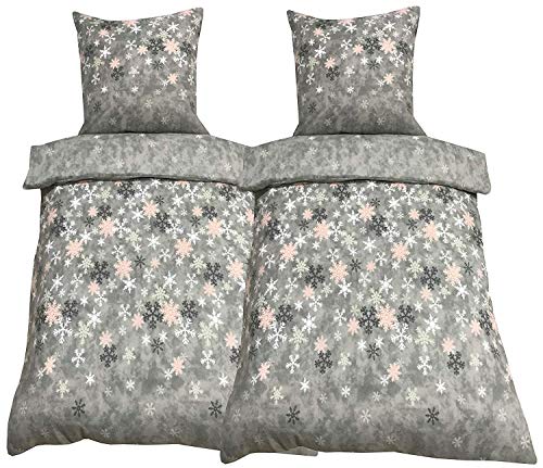 Leonado-Vicenti 4 TLG Winter Fleece Bettwäsche 135x200 Schneekristalle Grau flauschig kuschelig mit Reißverschluss Leonado-Vicenti 4 TLG Winter Fleece Bettwäsche 135x200 Schneekristalle Grau flauschig kuschelig mit Reißverschluss von Leonado Vicenti