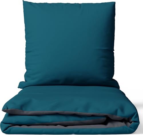 Leonado Vicenti Bettwäsche 200x200 3teilig Bettbezug - Bettwäsche-Sets mit 2 Kissenbezügen 80x80 cm, ÖKO-TEX Baumwoll-Satin Petrol für Doppelbett mit Reißverschluss Leonado Vicenti Bettwäsche 200x200 3teilig Bettbezug - Bettwäsche-Sets mit 2 Kissenbezügen 80x80 cm, ÖKO-TEX Baumwoll-Satin Petrol für Doppelbett mit Reißverschluss von Leonado Vicenti