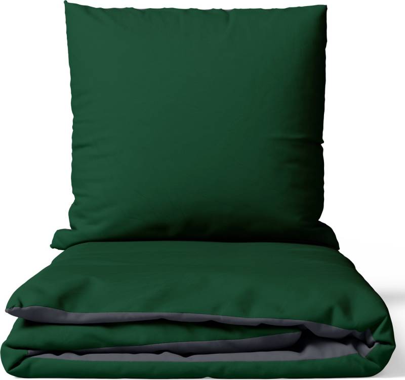 Leonado Vicenti Bettwäsche Baumwollsatin Edle Optik, Satin, 3 teilig, Unifarben mit Wendeseite, 100% Baumwolle von Leonado Vicenti