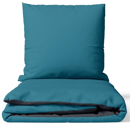 Leonado Vicenti Hochwertige Feinbiber Bettwäsche Silber/Petrol 135x200 cm - 100% Baumwolle, Einfarbig und Wendbar, Bettbezug mit verdecktem Reißverschluss Leonado Vicenti Hochwertige Feinbiber Bettwäsche Silber/Petrol 135x200 cm - 100% Baumwolle, Einfarbig und Wendbar, Bettbezug mit verdecktem Reißverschluss von Leonado Vicenti