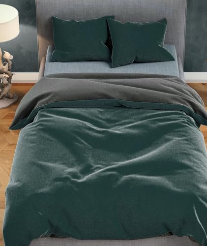 Leonado Vicenti Plüsch Teddy Bettwäsche Cashmere-Touch Garnitur Set Winter extrem warme Einfarbige Uni Garnitur kuschelig weich 200x200 cm von Leonado Vicenti