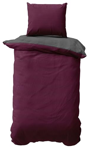 Leonado Vicenti Wendebettwäsche Seersucker weiches & nahezu bügelfreies Bettwäsche-Set mit verdecktem Reißveschluß aus atmungsaktiver Mikrofaser von Leonado Vicenti