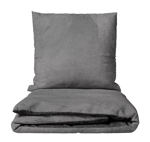 Leonado Vicenti Winter Bettwäsche Thermo Fleece Uni Flauschige Wendebettwäsche Set warm Bezug kuschelig, 3teilig, 240x220 cm von Leonado Vicenti
