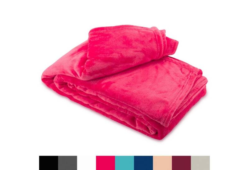 Wohndecke kuschelig warm 150x200, 220x240 oder 270x230, Leonado Vicenti, Kuscheldecke flauschig weich, Einfarbig von Leonado Vicenti