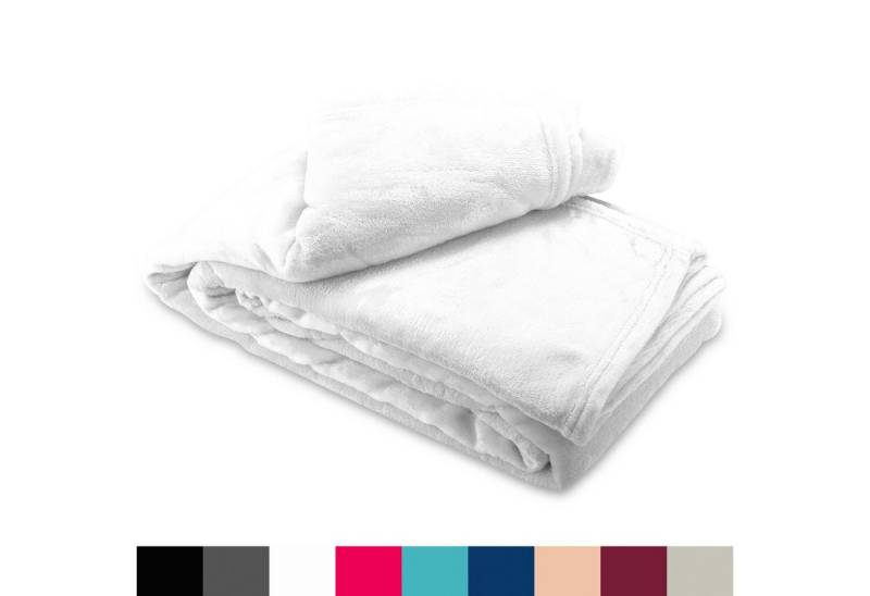 Wohndecke kuschelig warm 150x200, 220x240 oder 270x230, Leonado Vicenti, Kuscheldecke flauschig weich, Einfarbig von Leonado Vicenti
