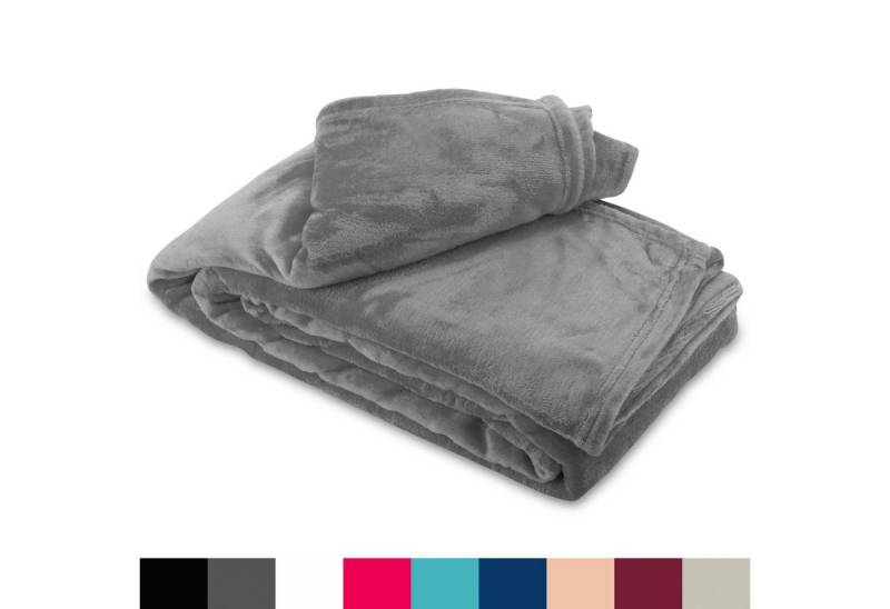 Wohndecke kuschelig warm 150x200, 220x240 oder 270x230, Leonado Vicenti, Kuscheldecke flauschig weich, Einfarbig von Leonado Vicenti