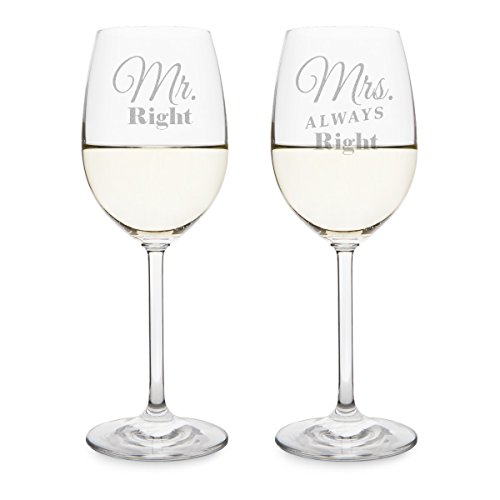 KIXY Weißweingläser von Leonardo Geschenk Set - Mr. und Mrs. Right - Weingläser Hochzeit von LEONARDO HOME