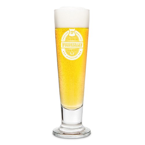 Leonardo Pilsglas 0,3L Individuelle Gravur Geschenk Bierglas - Markenbier von Leonardo und Kartenmachen.de