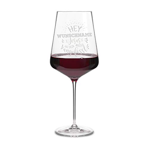 Leonardo Rotweinglas XXL 750 ml individuelle Gravur Geschenkidee Weinglas Rotwein - Jesus Wasser von Leonardo und Kartenmachen.de