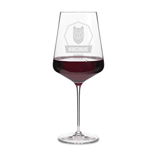 Leonardo Rotweinglas XXL 750 ml individuelle Gravur Geschenkidee für Frauen Weinglas - Alphatier von Leonardo und Kartenmachen.de