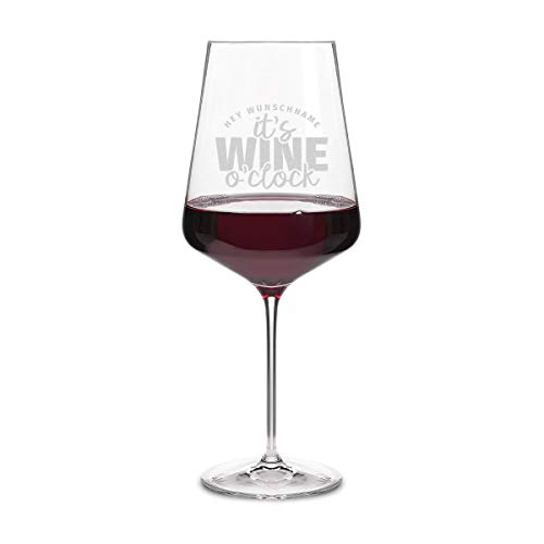 Leonardo Rotweinglas XXL 750 ml individuelle Gravur Geschenkidee für Frauen Weinglas - Wine o'clock von Leonardo und Kartenmachen.de