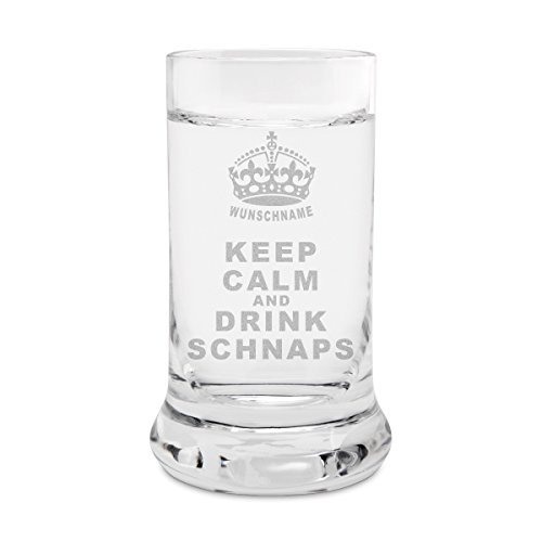 Leonardo Schnapsglas Stamper individuell graviert Geschenk - Keep Calm von Leonardo und Kartenmachen.de