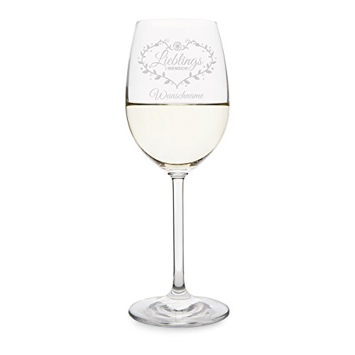 Leonardo Weinglas mit individueller Gravur - Lieblingsmensch - Weißweinglas 370 ml von Leonardo und Kartenmachen.de