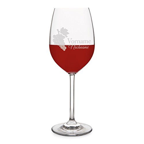 Leonardo Weinglas mit individueller Gravur - Weintrauben - Rotweinglas 470 ml von Leonardo und Kartenmachen.de
