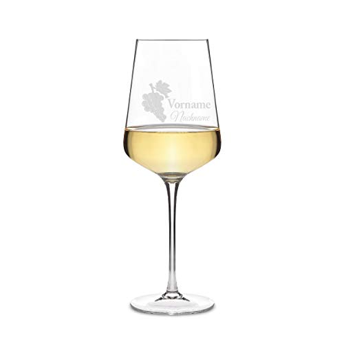Leonardo Weißweinglas 560 ml Weinglas mit individueller Gravur als Geschenk für Frauen - Weintrauben von Leonardo und Kartenmachen.de