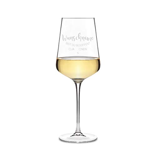 Leonardo Weißweinglas 560 ml Weinglas mit individueller Gravur lustig - Besoffen von Leonardo und Kartenmachen.de