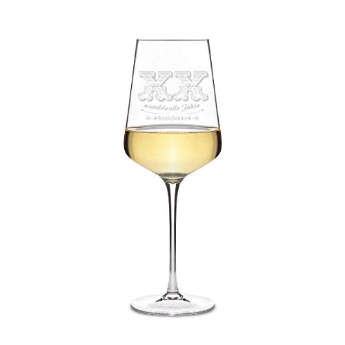 Leonardo Weißweinglas 560 ml Weinglas mit individueller Gravur lustig - Wundervolle Jahre von Leonardo und Kartenmachen.de